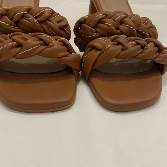 KAANAS Tartu Braided Heel Sandal Brandy Size 8 - Picture 4 of 9
